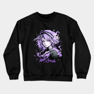 Anime Manga inspired Purple beautiful Girl Crewneck Sweatshirt